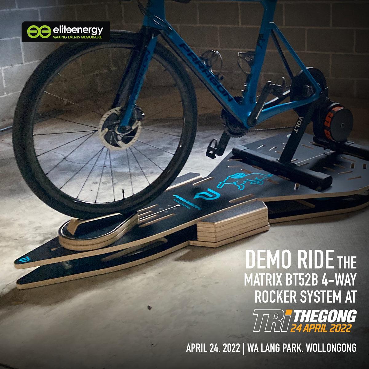Elite Energy promotional graphic for the TriTheGong triathlon event