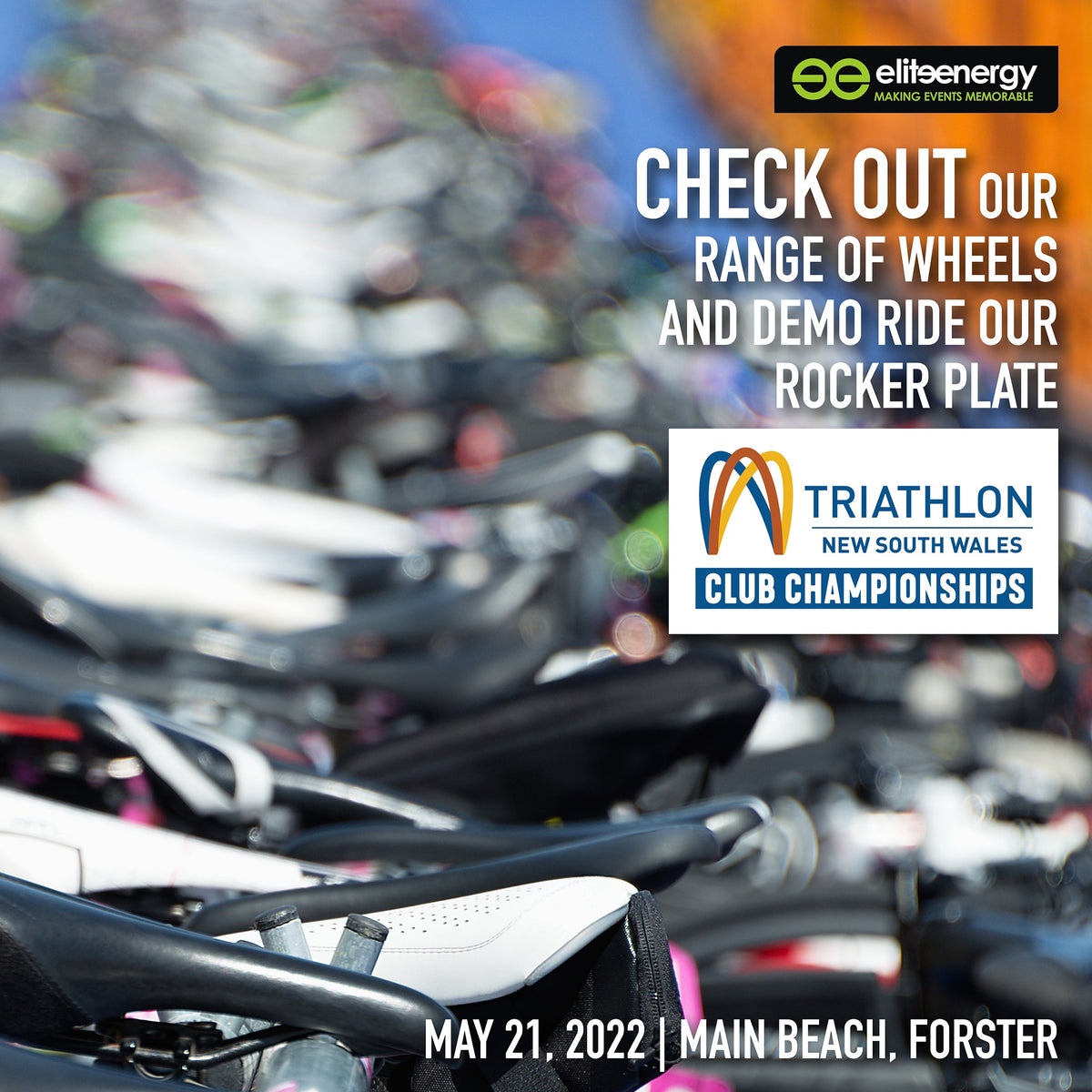 Elite Energy promotional graphic for the Forster Tri NSW Club Championships