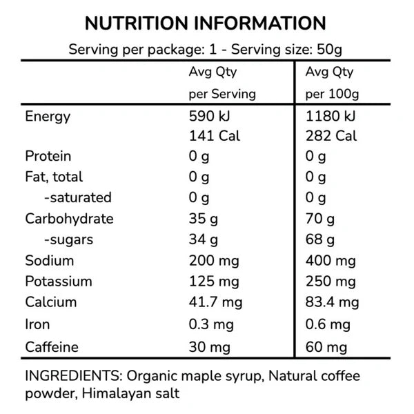 mapleROO Maple &amp; Coffee ENERGY GEL